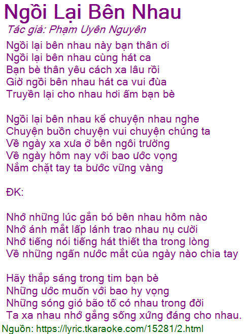 Lời Bài Hát Ngồi Lại Bên Nhau