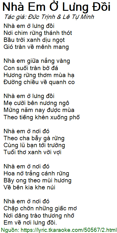 Nhà Em Ở Lưng Đồi Lời Bài Hát Gallery 1
