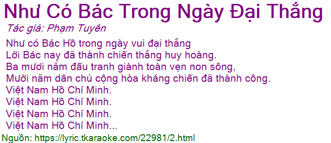 Lời Bài Hát Như Có Bác Hồ