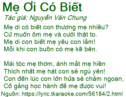 Lời Bài Hát Phan Hiếu Kiên "Mẹ Ơi Có Biết"