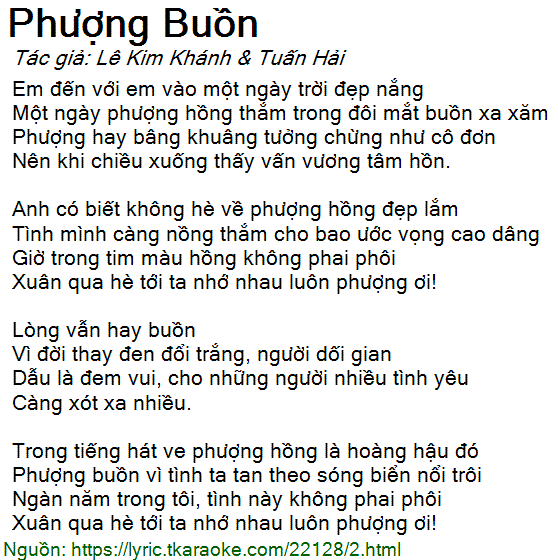 Lời Bài Hát Phượng Buồn - Đan Trường Gallery 1