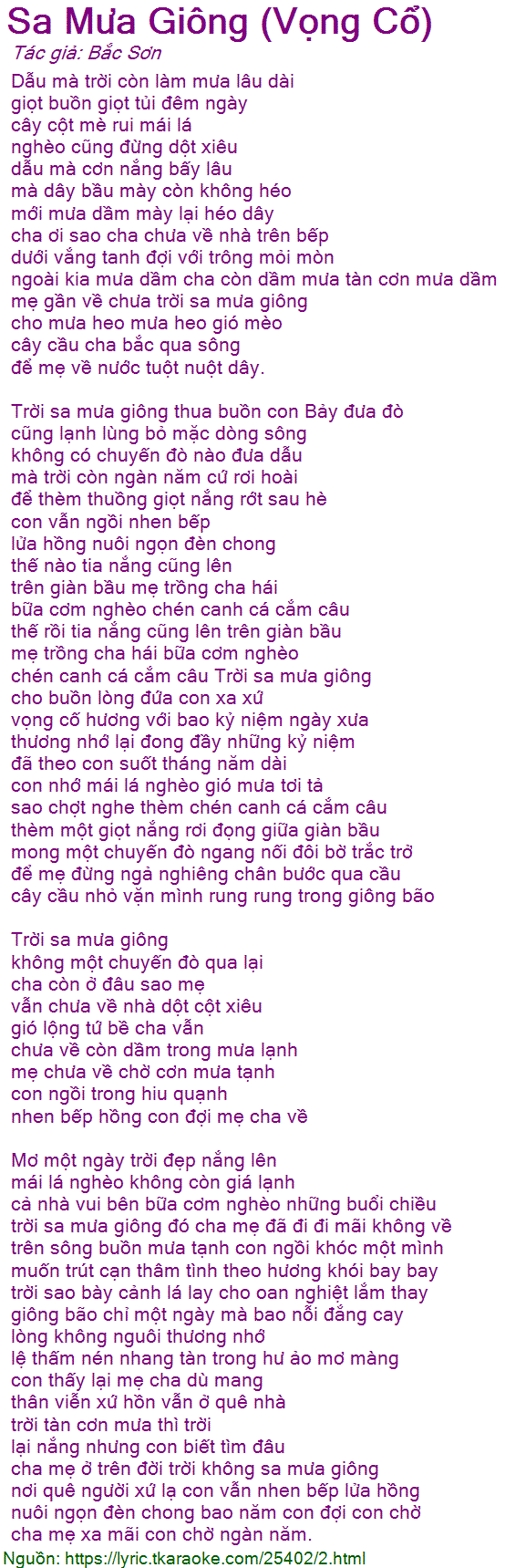 Lời Bài Hát Phương Mỹ Chi - Sa Mưa Giông