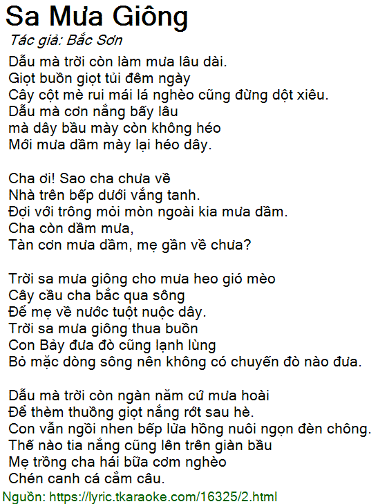 Lời Bài Hát Quang Lê Sa Mưa Giông