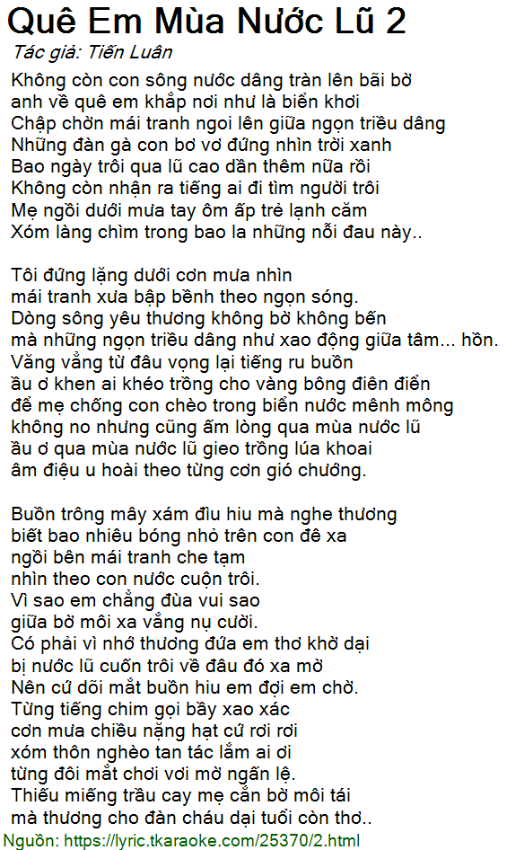 Lời Bài Hát Quê Em Mùa Nước Lũ Gallery 1