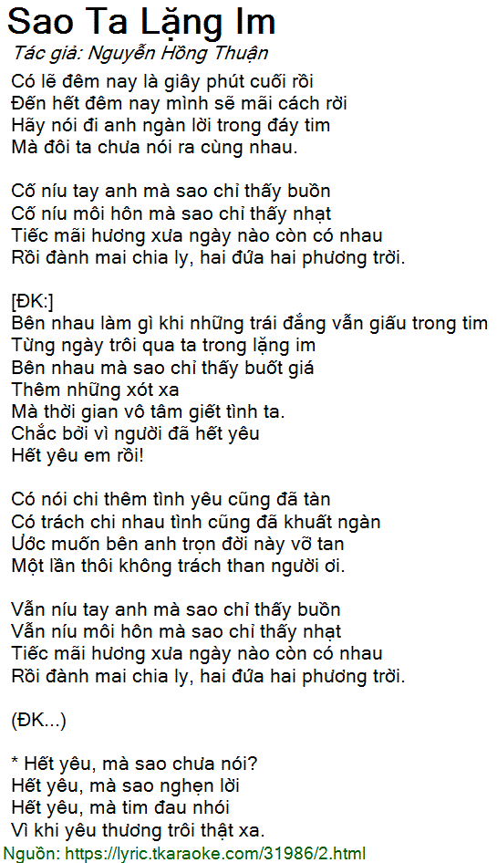 Lời Bài Hát Hồ Ngọc Hà Sao Ta Lặng Im Gallery 1
