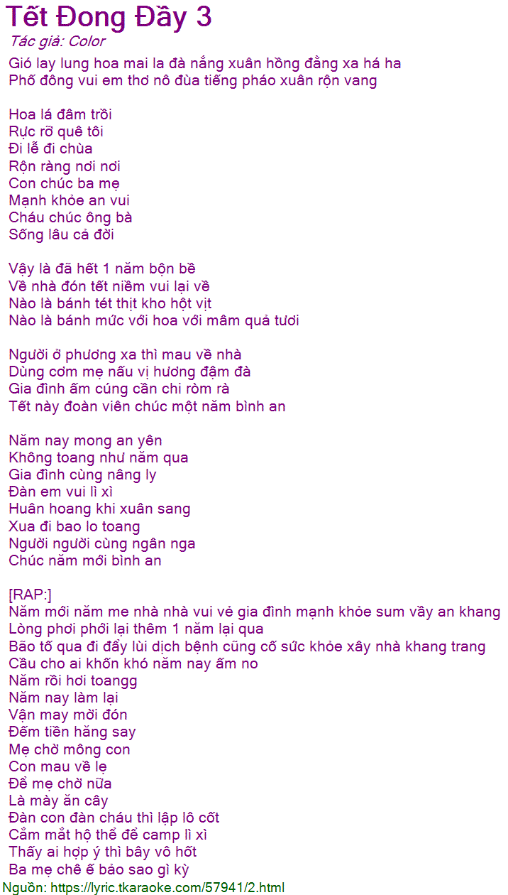 Lời Bài Hát Tết Đong Đầy Gallery 1