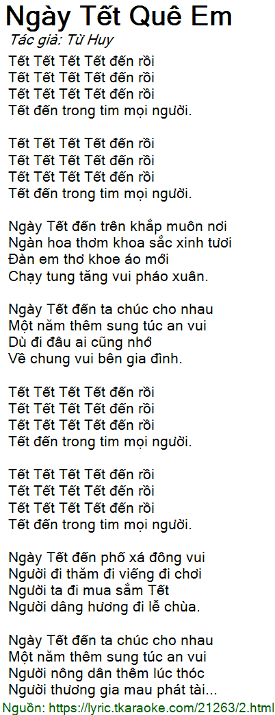 Tết Tết Đến Rồi Lời Bài Hát Gallery 1