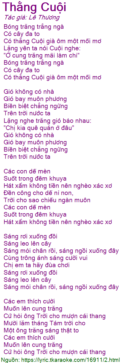 Lời Bài Hát Thằng Cuội Gallery 1