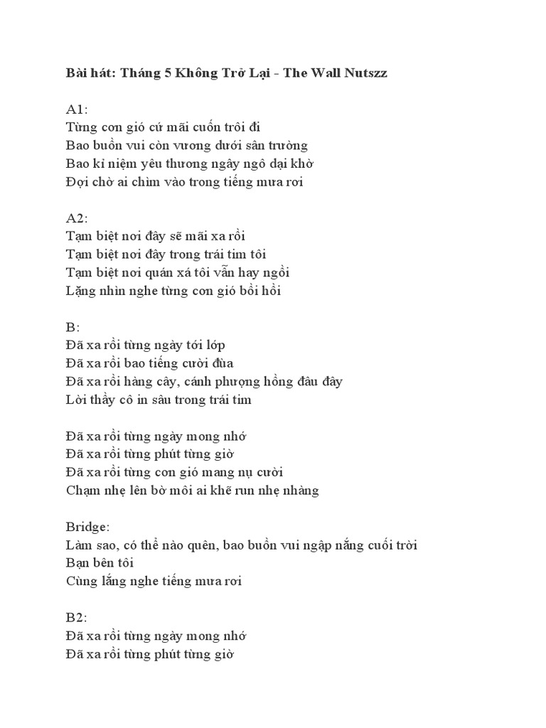 Tháng Năm Không Trở Lại Lyric Gallery 1
