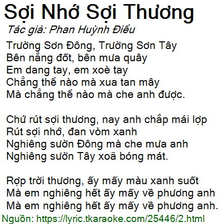 Lời Bài Hát Thu Hiền Sợi Nhớ Sợi Thương