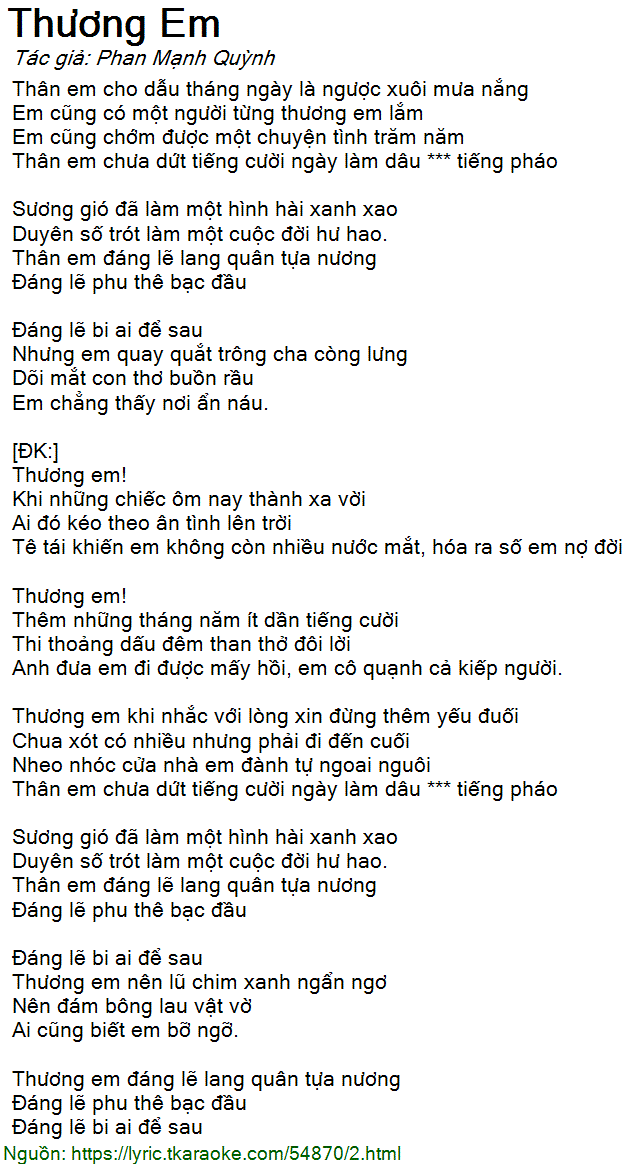 Thương Em Đến Già Lyric Gallery 1
