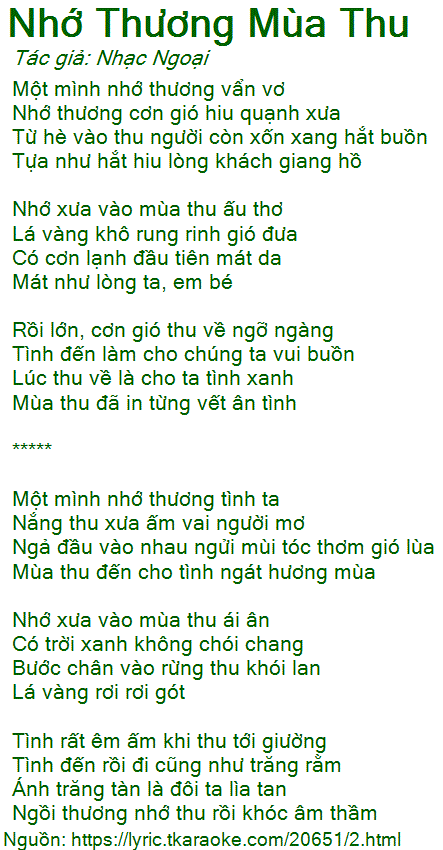Lời Bài Hát Thương Em Khi Mùa Thu Gallery 1
