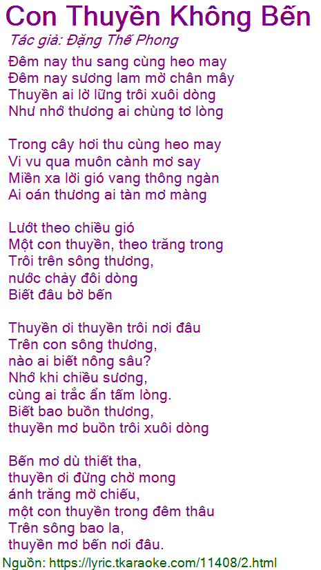 Thuyền Không Bến Thuyền Mãi Lênh Đênh