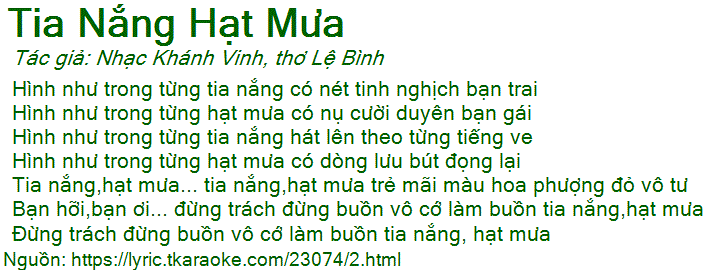 Lời Bài Hát Tia Nắng Hạt Mưa Gallery 1