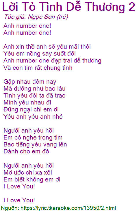 Lời Bài Hát Lời Tỏ Tình Dễ Thương 1 Gallery 1