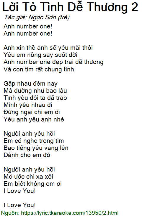 Lời Bài Hát Lời Tỏ Tình Dễ Thương 1 Gallery 2