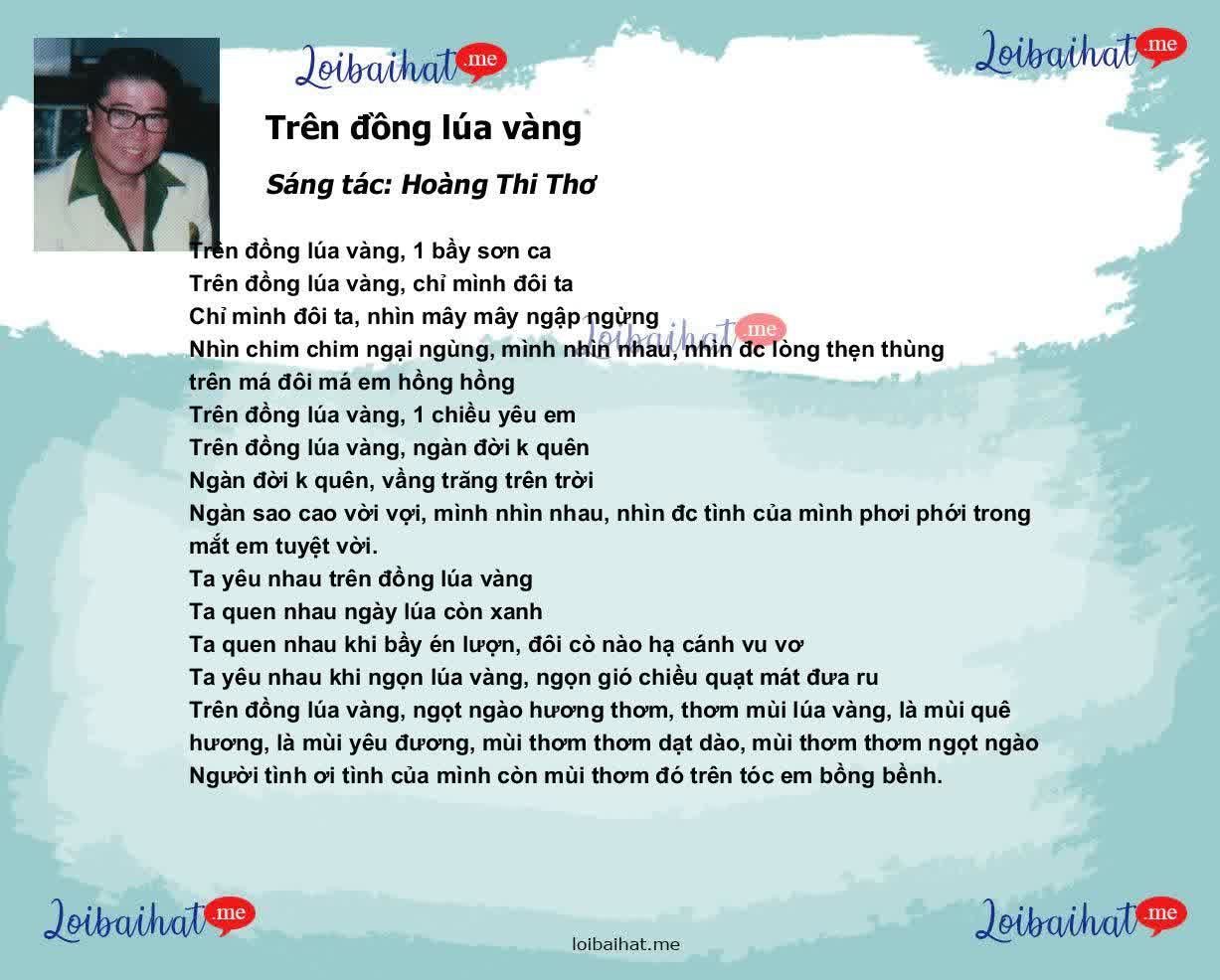 Lời Bài Hát Trên Đồng Lúa Vàng Gallery 2