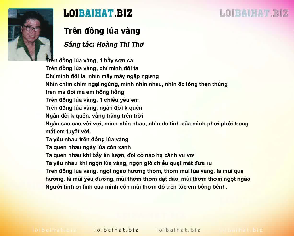 Lời Bài Hát Trên Đồng Lúa Vàng Gallery 1