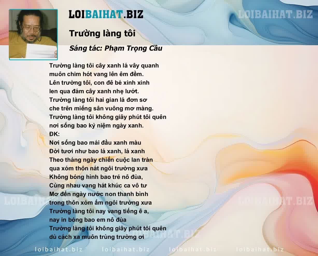 Lời Bài Hát Trường Làng Tôi Gallery 1