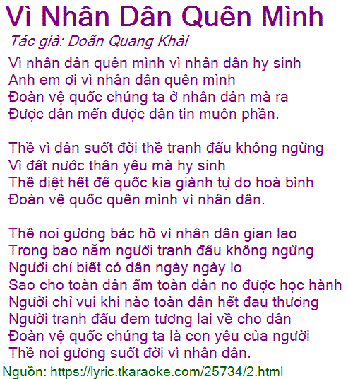 Lời Bài Hát Tốp Ca Nam Vì Nhân Dân Quên Mình Gallery 1