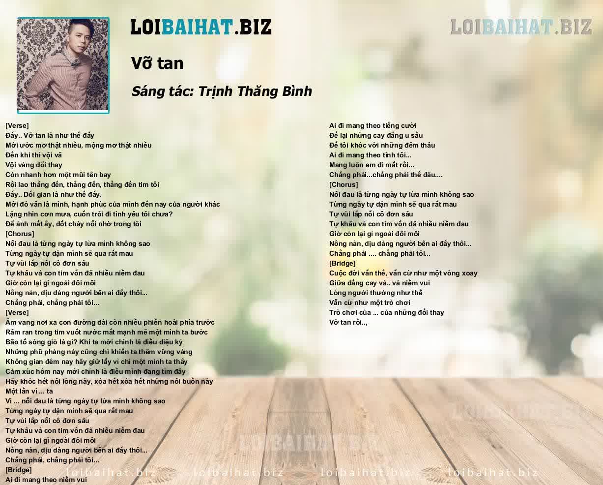 Vỡ Tan Lời Bài Hát Gallery 1