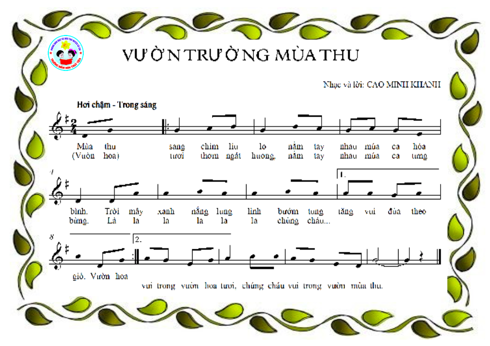 Lời Bài Hát Vườn Trường Mùa Thu