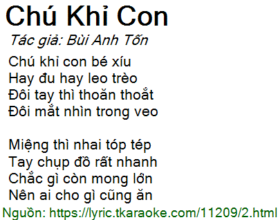 Lời Bài Hát Xuân Mai Chú Khỉ Con Gallery 1
