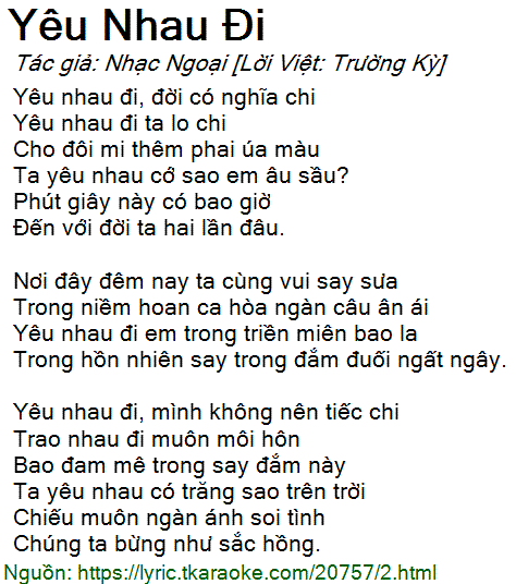 Lời Bài Hát Yêu Nhau Đi Gallery 1