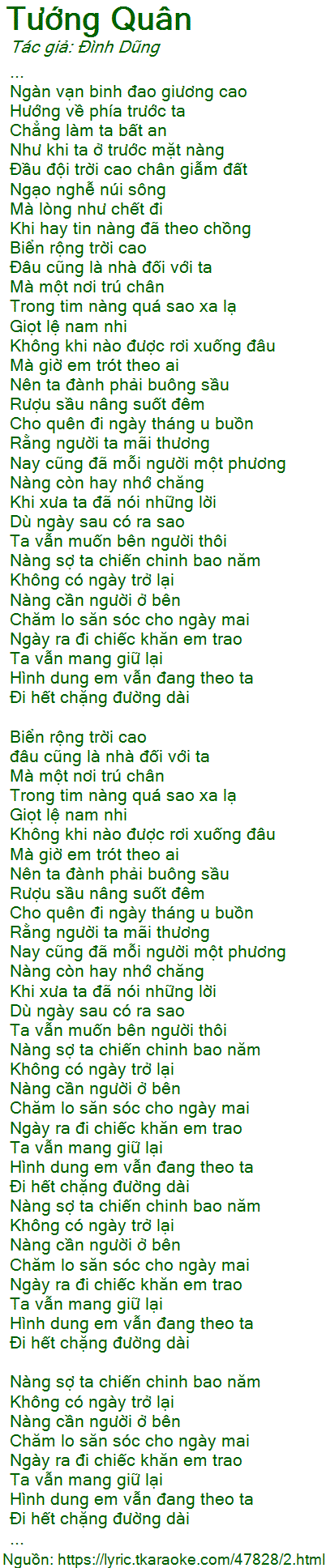 Lời Bài Tướng Quân