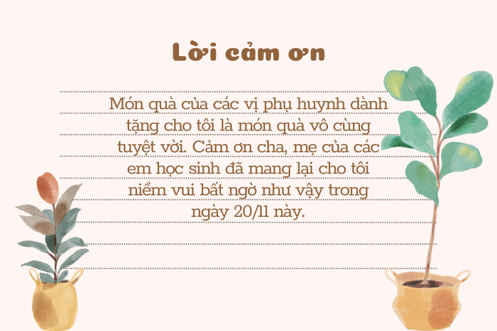 Lời Cảm Ơn Phụ Huynh Cuối Năm Học