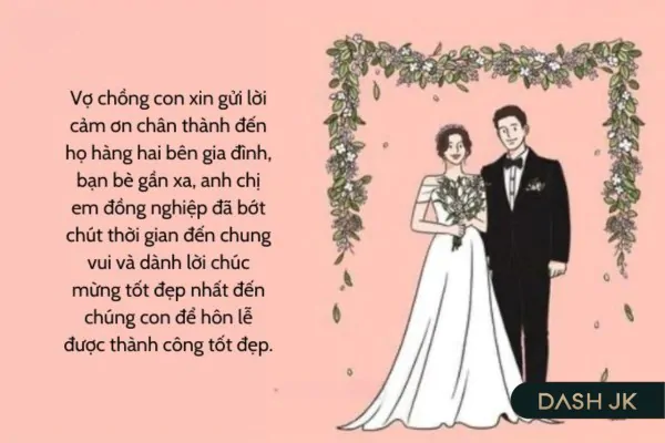 Lời Cảm Ơn Sau Đám Cưới Ngắn Gọn