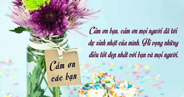 Lời Cảm Ơn Sinh Nhật Hay Nhất