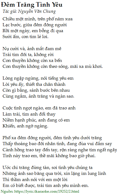 Lời Đêm Trăng Tình Yêu