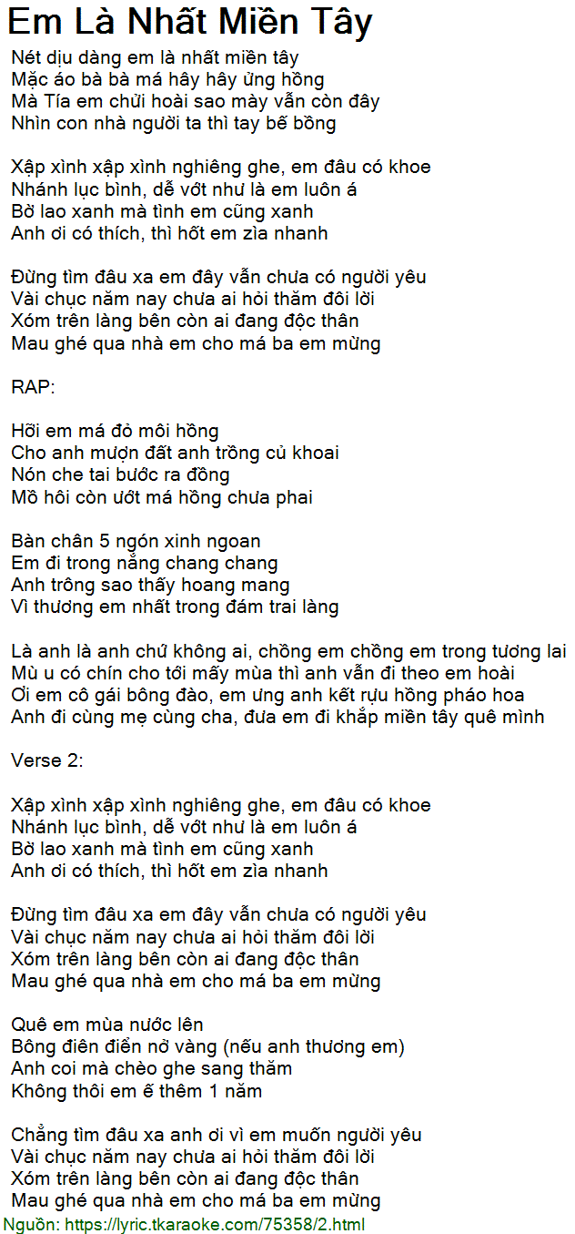 Lời Em Là Nhất Miền Tây