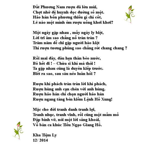 Lời Hò Uống Rượu Hay Nhất