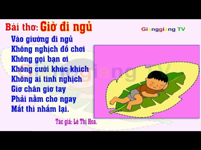 Bài Thơ Giờ Đi Ngủ Mầm Non Hay Và Ý Nghĩa Gallery 2