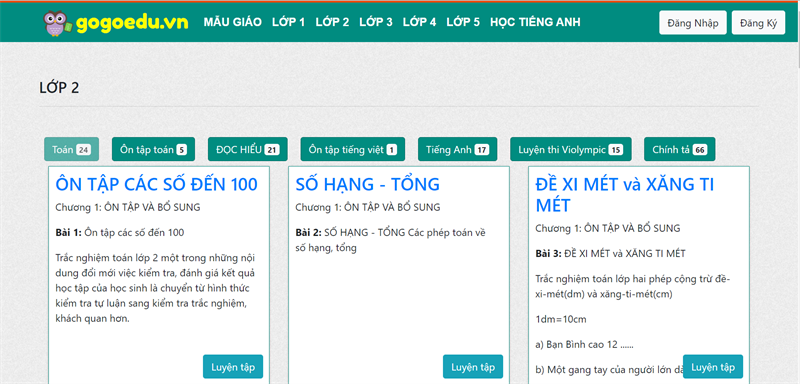 Làm Bài Tập Toán Lớp 2 Online Miễn Phí Gallery 2