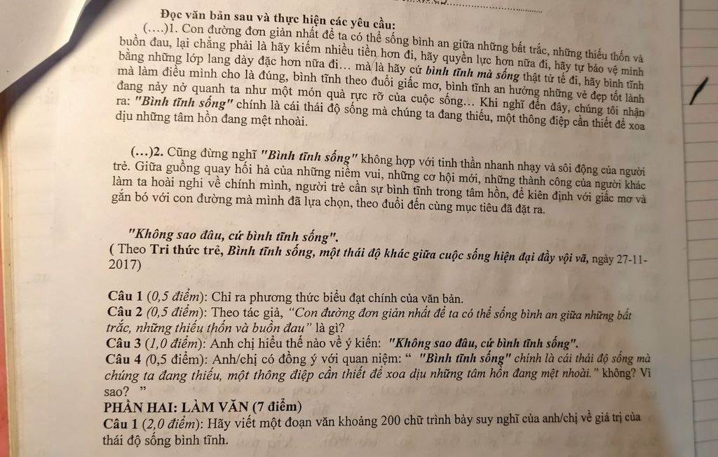 Viết đoạn văn 200 chữ về bình tĩnh sống Gallery 1