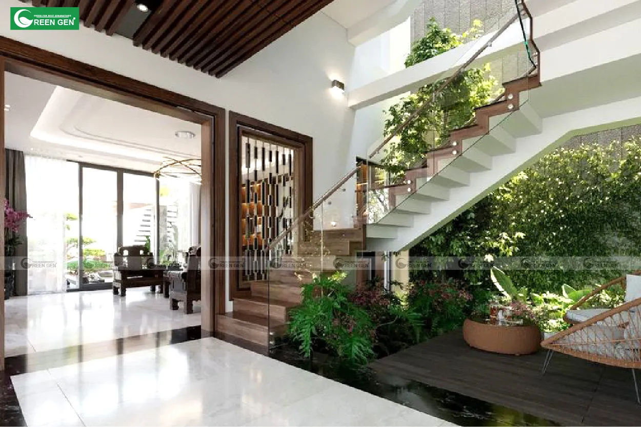 Tiểu Cảnh Gầm Cầu Thang Nhà Ống: Biến Góc Chết Thành Không Gian Xanh Mát Gallery 1
