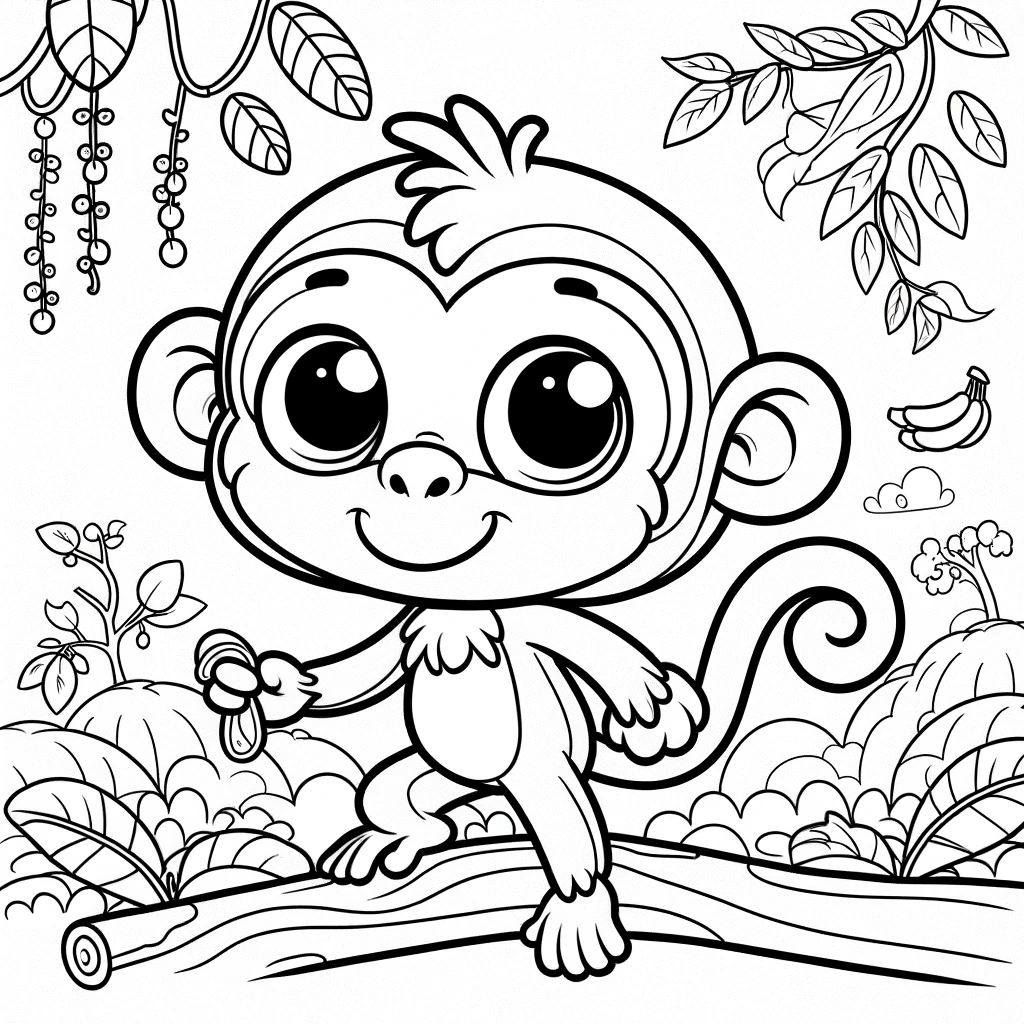 Tranh Tô Màu Con Khỉ Gallery 1