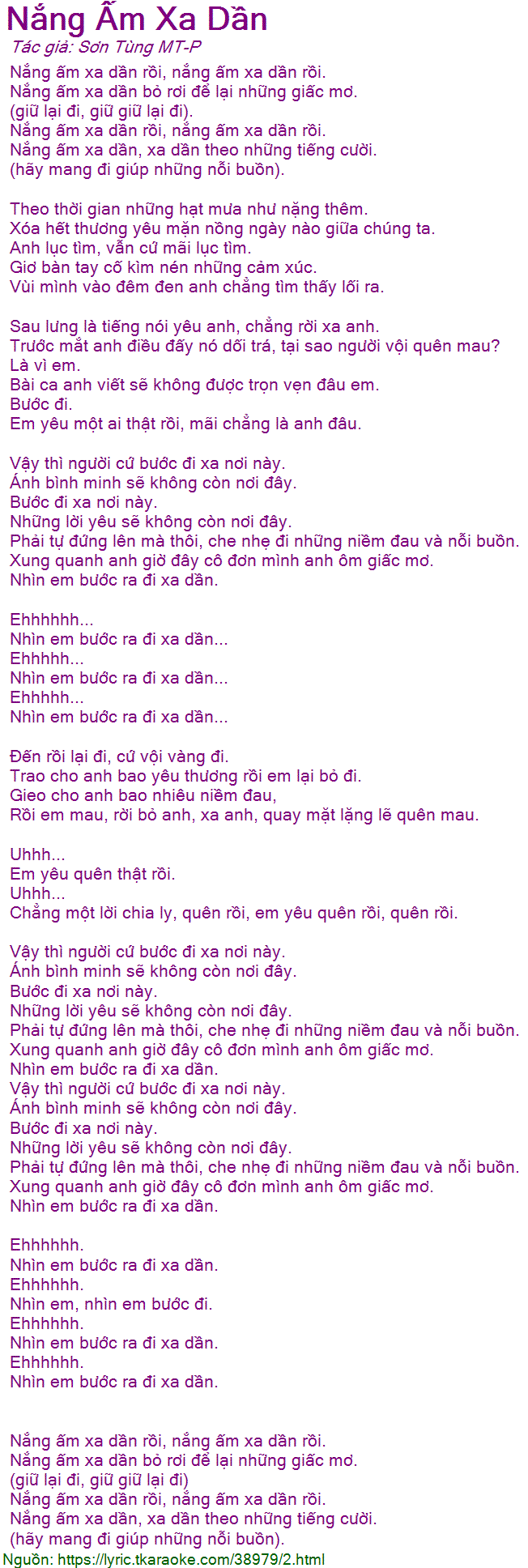 Lời Nắng Ấm Xa Dần