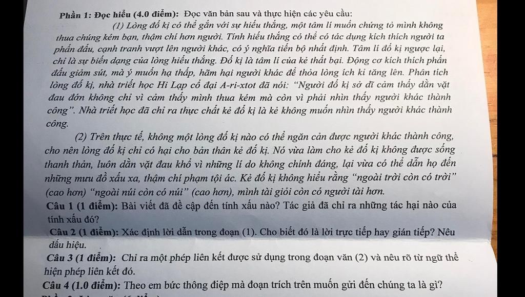 Lòng Đố Kị Có Thể Gắn Với Sự Hiếu Thắng