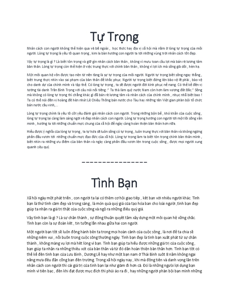 Suy nghĩ về lòng tự trọng Gallery 1
