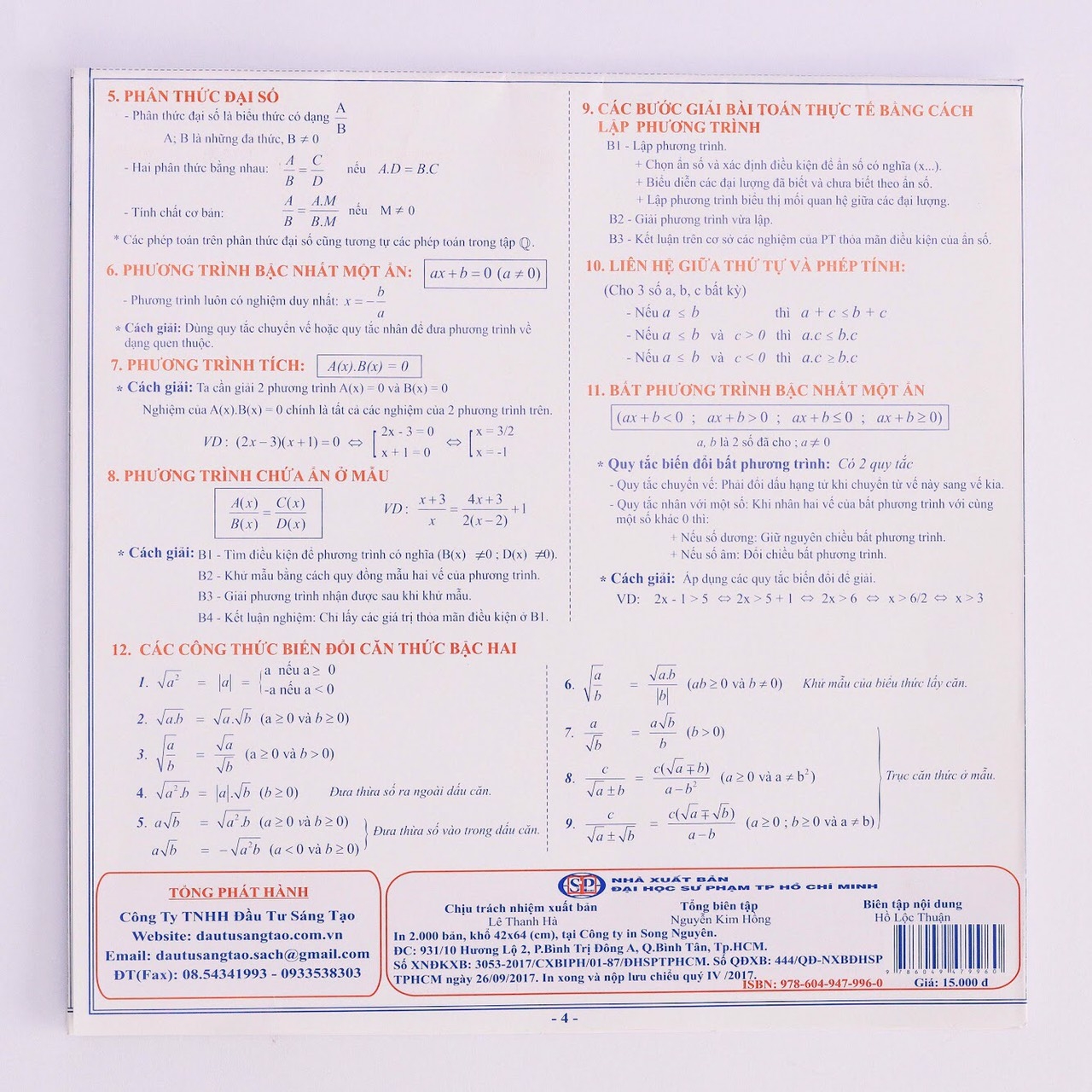 Tổng hợp kiến thức Toán Đại số lớp 6, 7, 8, 9 Gallery 2