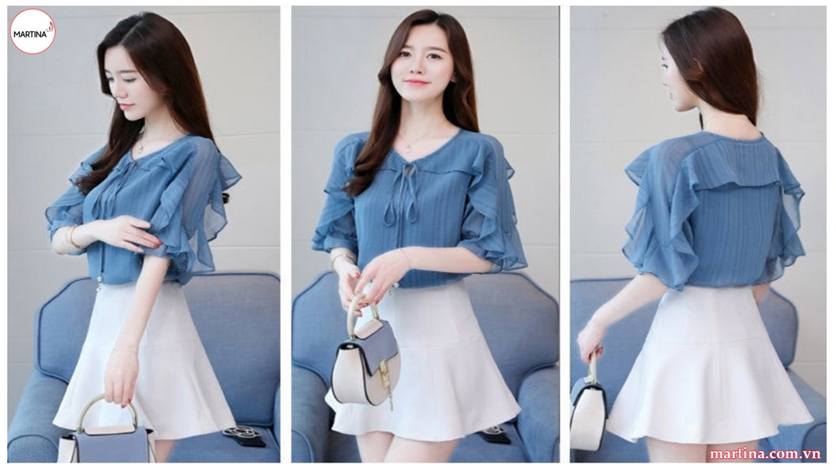 Áo Voan Tay Bồng - Kiểu Dáng Thời Trang Nữ Tính Và Sang Trọng Gallery 2