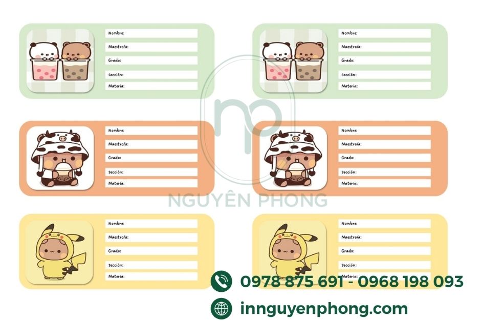 Mẫu Nhãn Vở Học Sinh Đẹp, Dễ Thương và Chắc Chắn Gallery 2