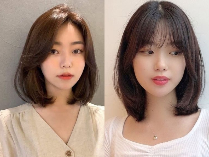 Tóc ngắn ngang vai thẳng cho mặt tròn Gallery 1
