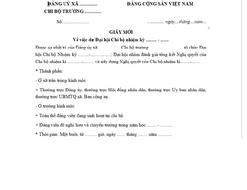 Mẫu Giấy Mời Dự Tiệc File Word Gallery 2