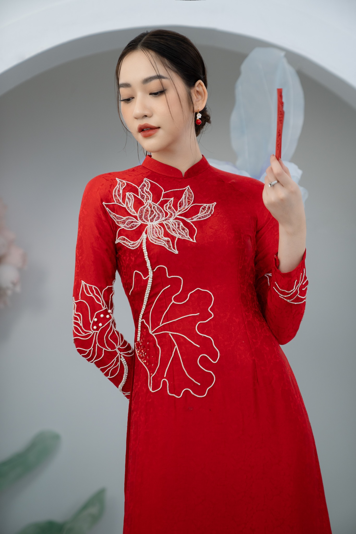 Mẫu Kết Cườm Áo Dài Đơn Giản Gallery 1