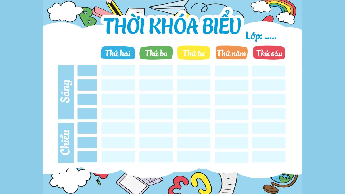 Mẫu vẽ thời khóa biểu đẹp và hiệu quả Gallery 2